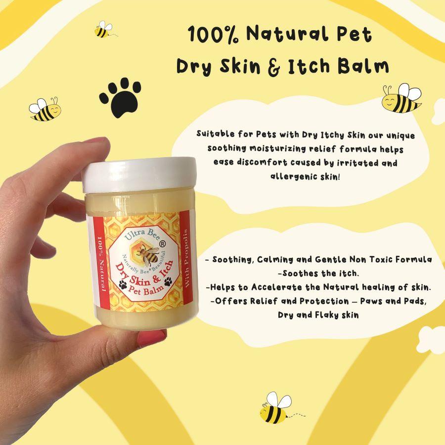 100% Natural Pet Dry Skin & Itch Balm (allergenic skin) 100ml - Ultra Bee Health UK 