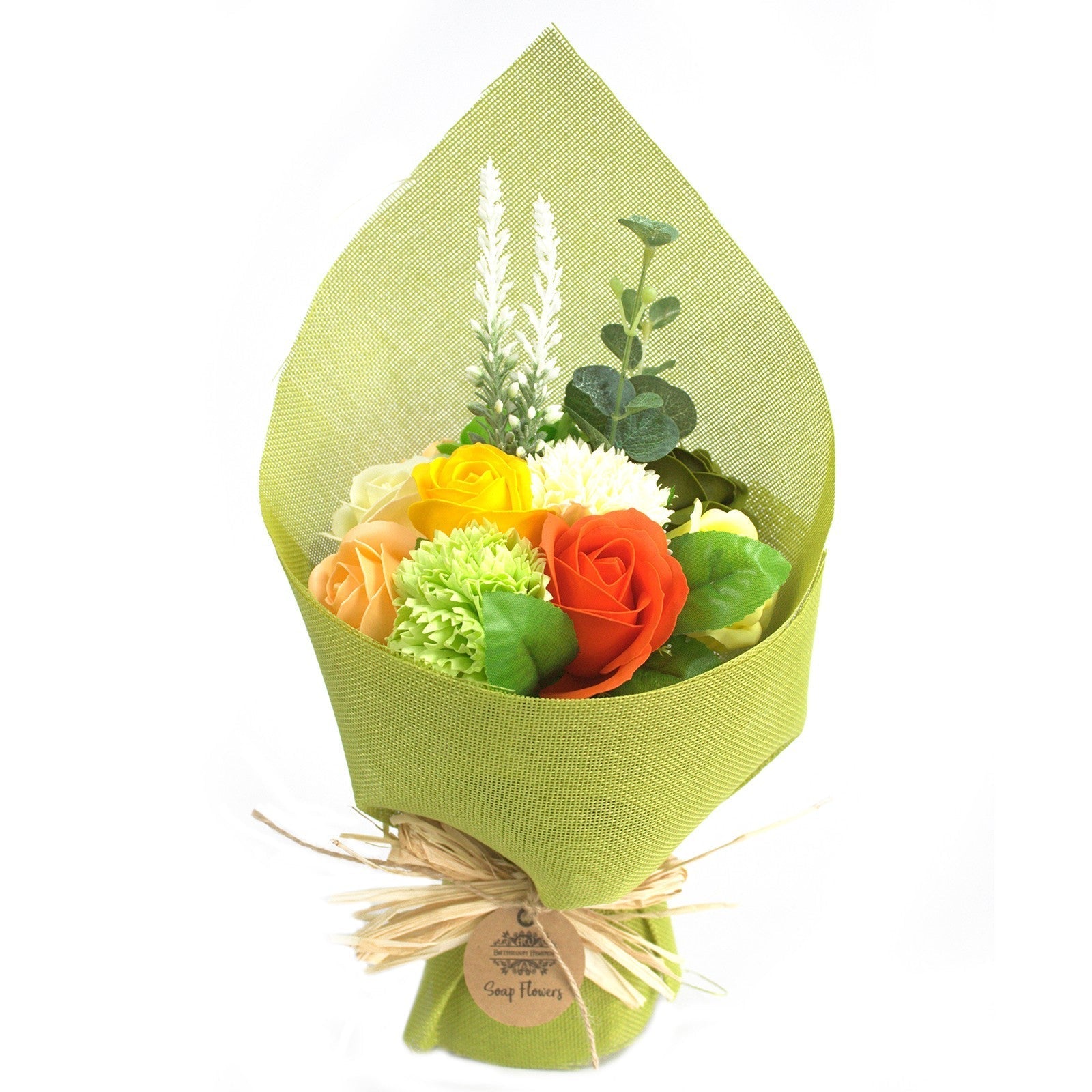 Standing Soap Flower Bouquet - Green Yellow - Ultrabee